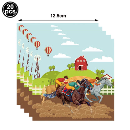 Horse Balloon Set, 30-Inch Horse-Shaped Balloons, 40-Inch Number Balloon and Star Balloons, Horse Racing-Themed Birthday Party Decorations