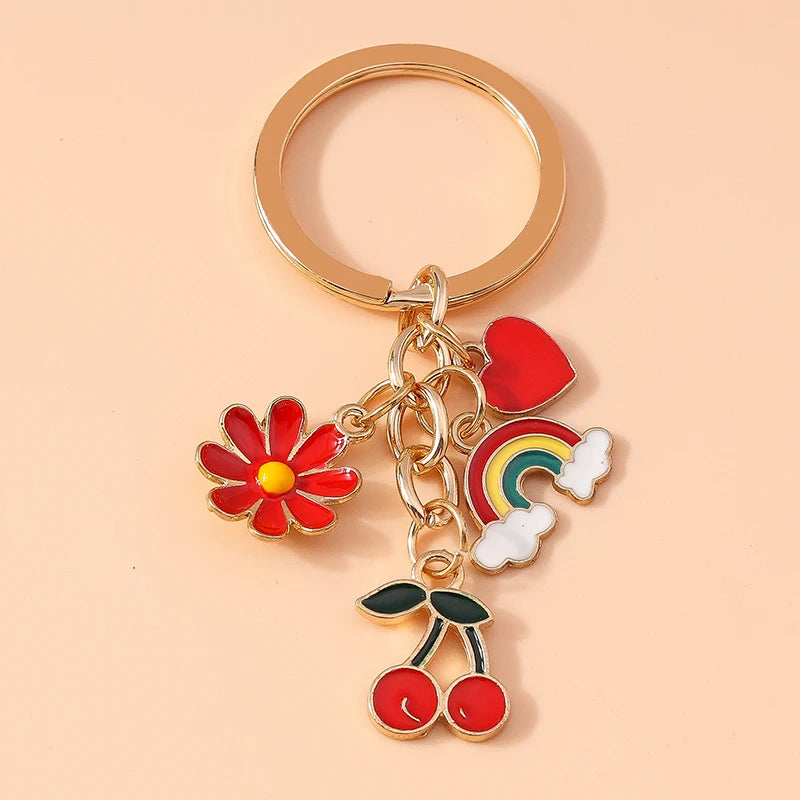 Enamel Horse Unicorn Keychain, Cute Animal Key Ring Pendant, Car Key Holder, Handbag Accessory, DIY Jewelry Gift for Women and Girls