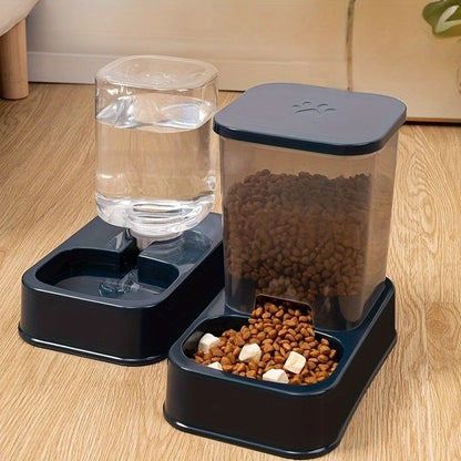 Automatic Pet Feeder & Water Dispenser Set – Smart Portion Control Bowl for Cats & Dogs (No Battery)