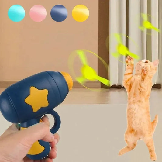 Interactive Cat Training Toy – Mini Flying Disc Launcher for Kittens, Chasing & Fetch Games, Fun Pet Exercise Toy