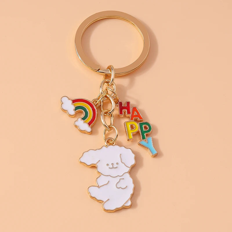 Enamel Horse Unicorn Keychain, Cute Animal Key Ring Pendant, Car Key Holder, Handbag Accessory, DIY Jewelry Gift for Women and Girls