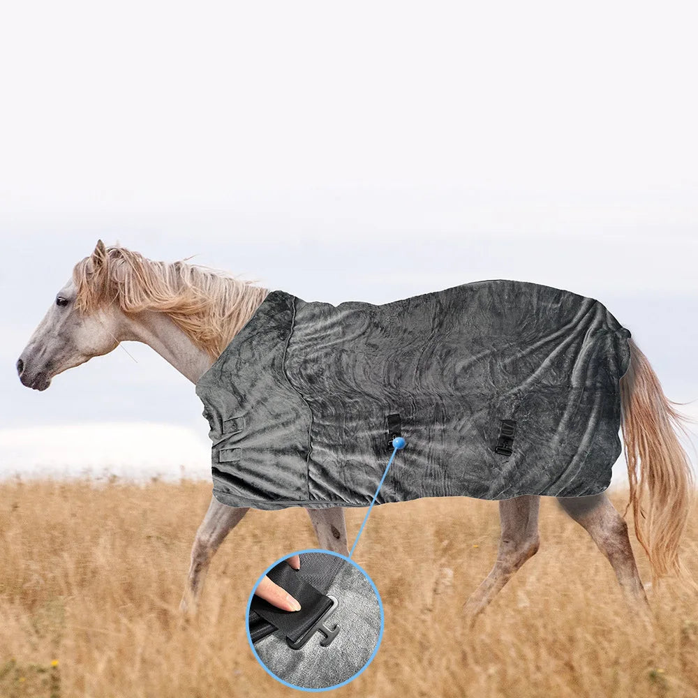 Horse Protective Warm Blanket – Thick Flannel Flly & Cold Weather Equine Cover
