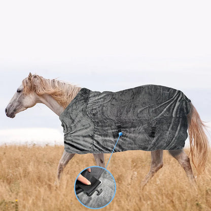 Horse Protective Warm Blanket – Thick Flannel Flly & Cold Weather Equine Cover