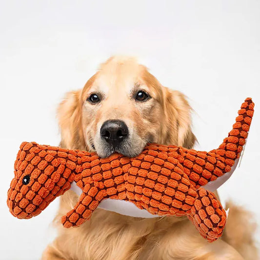 Funny Dinosaur Plush Dog Toy – Squeaky Stuffed Chew Toy for Training, Teething & Exercise