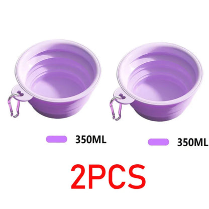 350ml Folding Dog Bowl – Collapsible Silicone Travel Water & Food Dish for Dogs & Cats