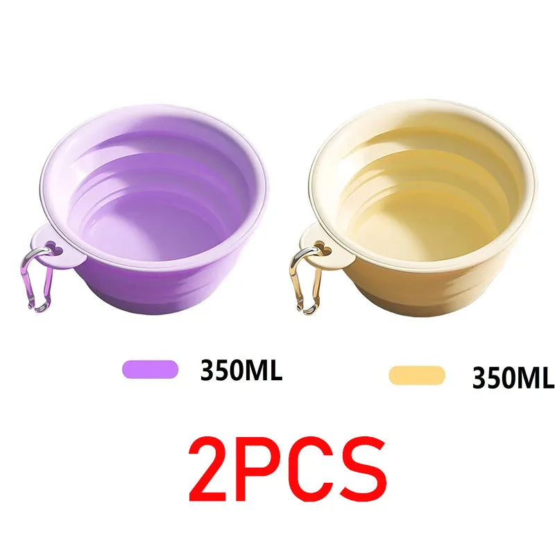 350ml Folding Dog Bowl – Collapsible Silicone Travel Water & Food Dish for Dogs & Cats