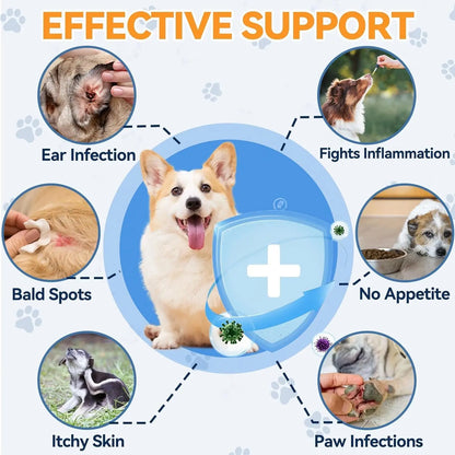Natural Yeast Relief Drops for Dogs – 60ml Ear & Skin Comfort Allergy Support Supplement