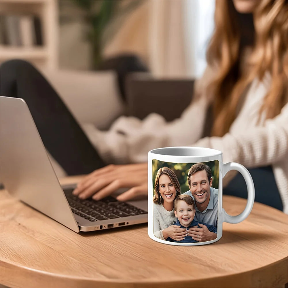 Custom 11oz Photo Coffee Mug – Personalized Picture & Text Mug Gift for Boyfriend, Girlfriend & Friend