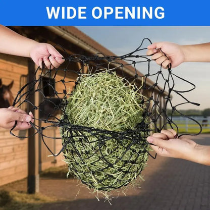 2 Pack Heavy-Duty Horse Hay Net Bags – 2" Hole Slow Feeder with Adjustable Drawstring