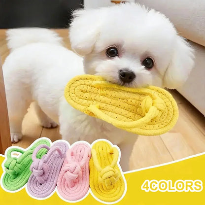 Funny Slipper-Shaped Dog Chew Toy – Cotton Rope Interactive Toy for Teeth Cleaning, Training & Anxiety Relief