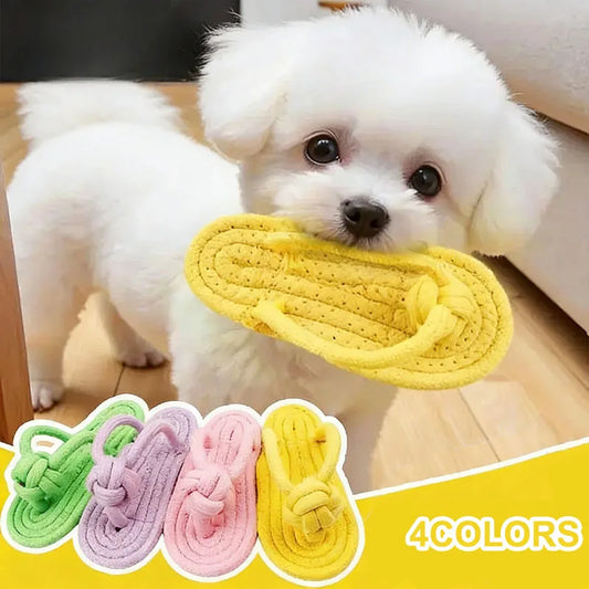 Funny Slipper-Shaped Dog Chew Toy – Cotton Rope Interactive Toy for Teeth Cleaning, Training & Anxiety Relief
