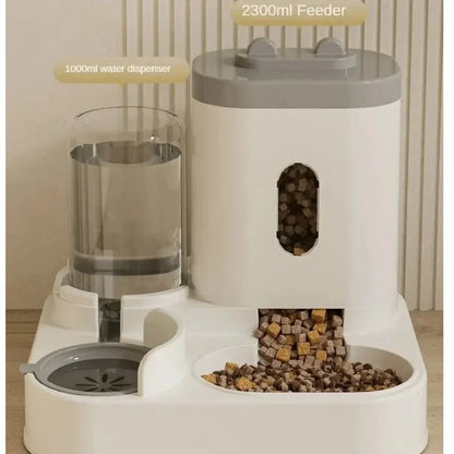 Automatic Pet Feeder with Water Fountain – Large Capacity Food Storage Dispenser for Cats & Dogs