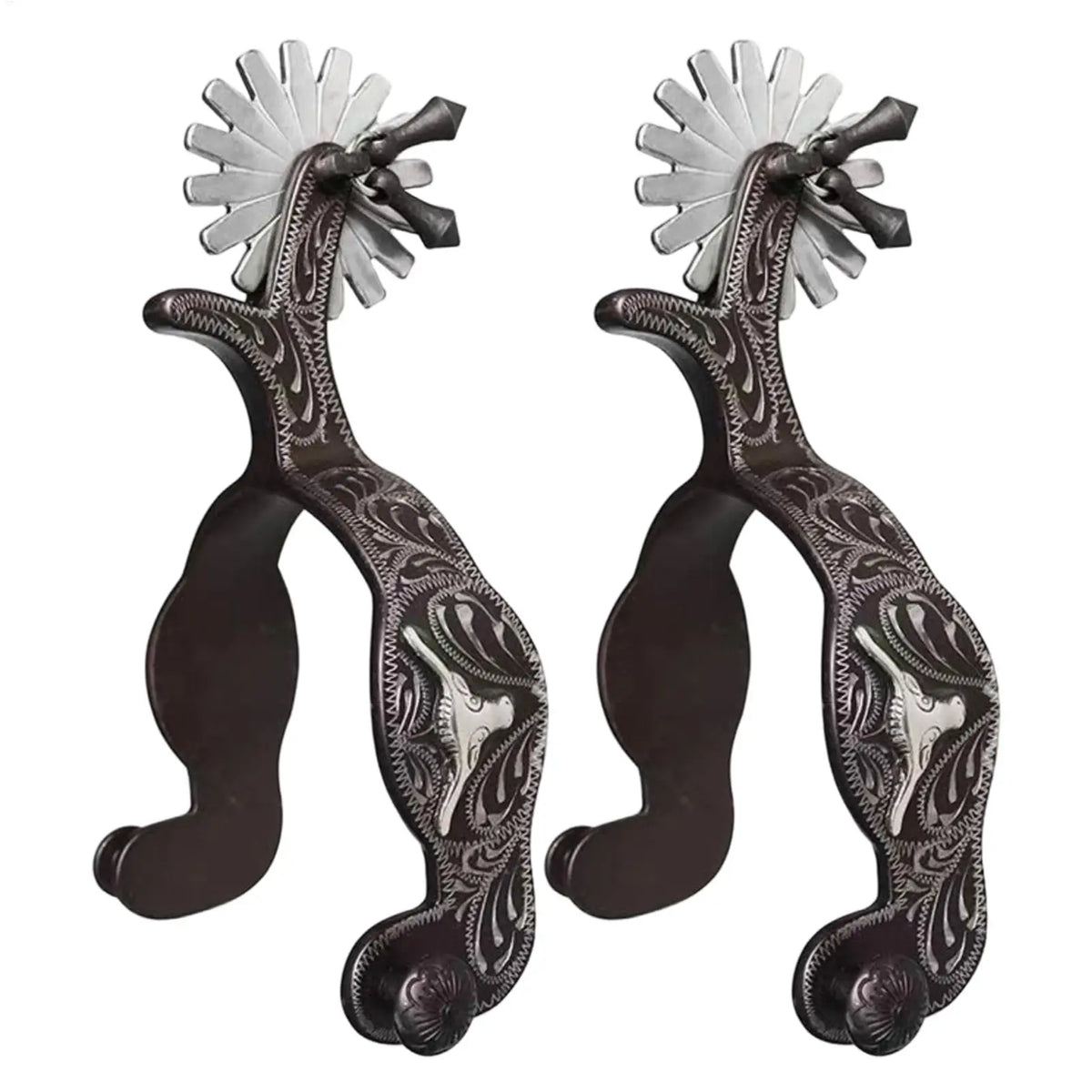 Western Horse Spurs – Classic Wheel Rowel Equestrian Riding Boot Spurs (1 Pair)