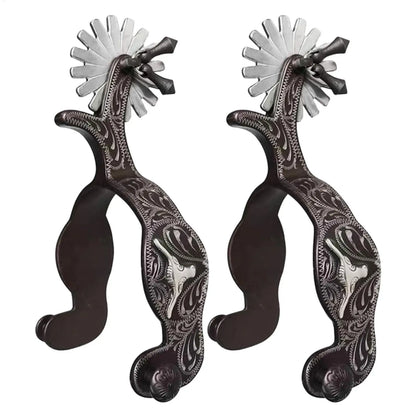 Western Horse Spurs – Classic Wheel Rowel Equestrian Riding Boot Spurs (1 Pair)