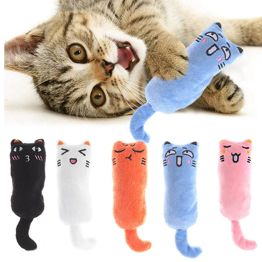 Cute Interactive Catnip Plush Cat Toy – Squeaky Chew Toy for Teeth Grinding & Play