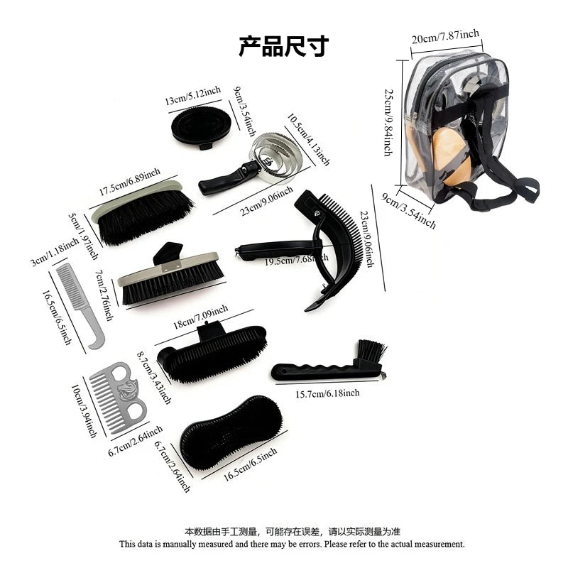 Professional Horse Grooming Kit – 10-Piece Complete Stable Cleaning & Care Tool Set