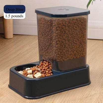 Automatic Pet Feeder & Water Dispenser Set – Smart Portion Control Bowl for Cats & Dogs (No Battery)