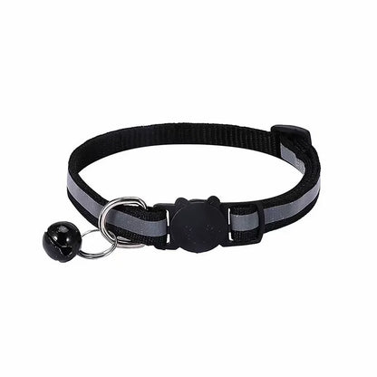 Reflective Adjustable Cat Collar with Bell – Safety Collar for Cats & Small Dogs