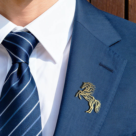 Horse Brooch, Stainless Steel Animal Lapel Pin with Tree Design, Fashion Suit and Clothing Badge, Handbag Accessory, Gift for Friends
