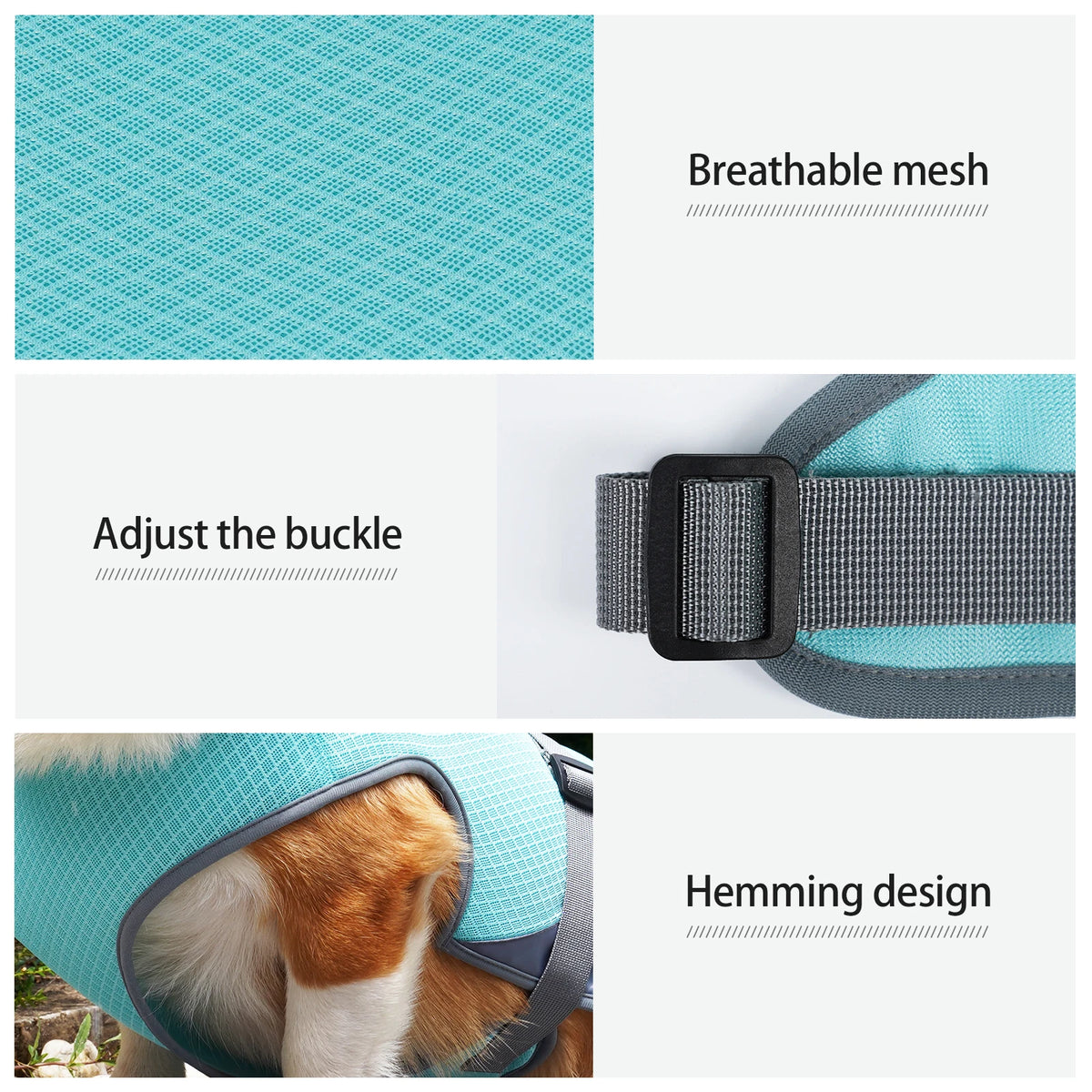 Cooling Vest for Dogs – Breathable Lightweight Adjustable Summer Jacket with Reflective Strips