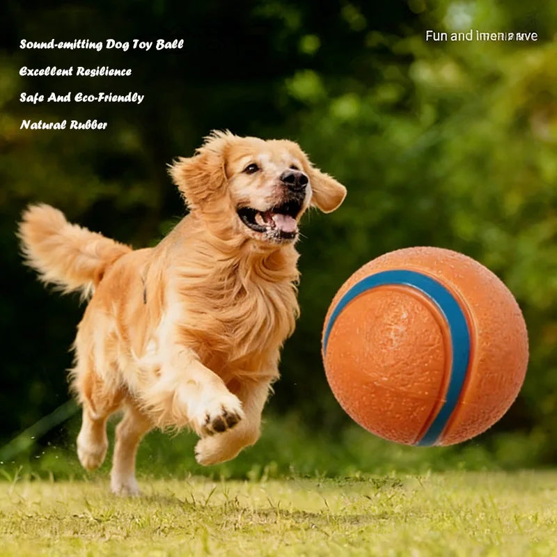 Dog Squeaky Toy Ball Elastic Rubber Ball Bite Resistant Interactive Training Teeth Cleaning Chew Toy For Small Medium Large Dogs