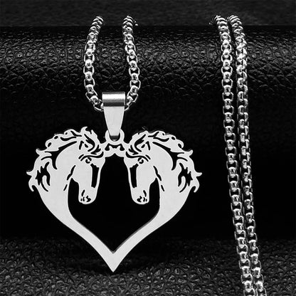 Horse Head Pendant Necklace – Stainless Steel Animal Jewelry for Women & Men (N2026)