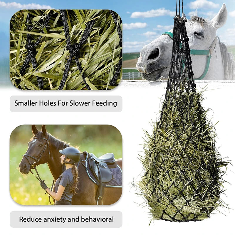 Durable Small-Hole Horse Hay Net, Slow Feed Hay Bag