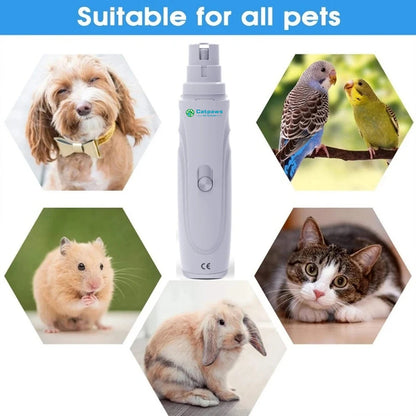 USB Rechargeable Electric Pet Nail Grinder – Quiet Dog & Cat Claw Trimmer