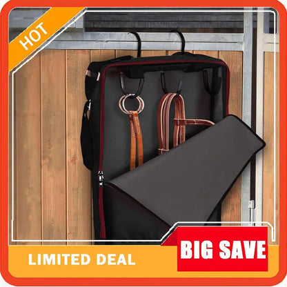 Horse Tack Storage & Carry Bag – Organizer with 3-Prong Tack Rack