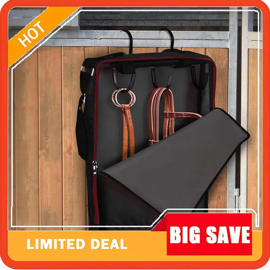 Horse Tack Storage & Carry Bag – Organizer with 3-Prong Tack Rack
