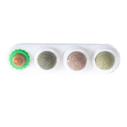 4-in-1 Catnip & Silver Vine Ball, Rotating Dental Chew Toy