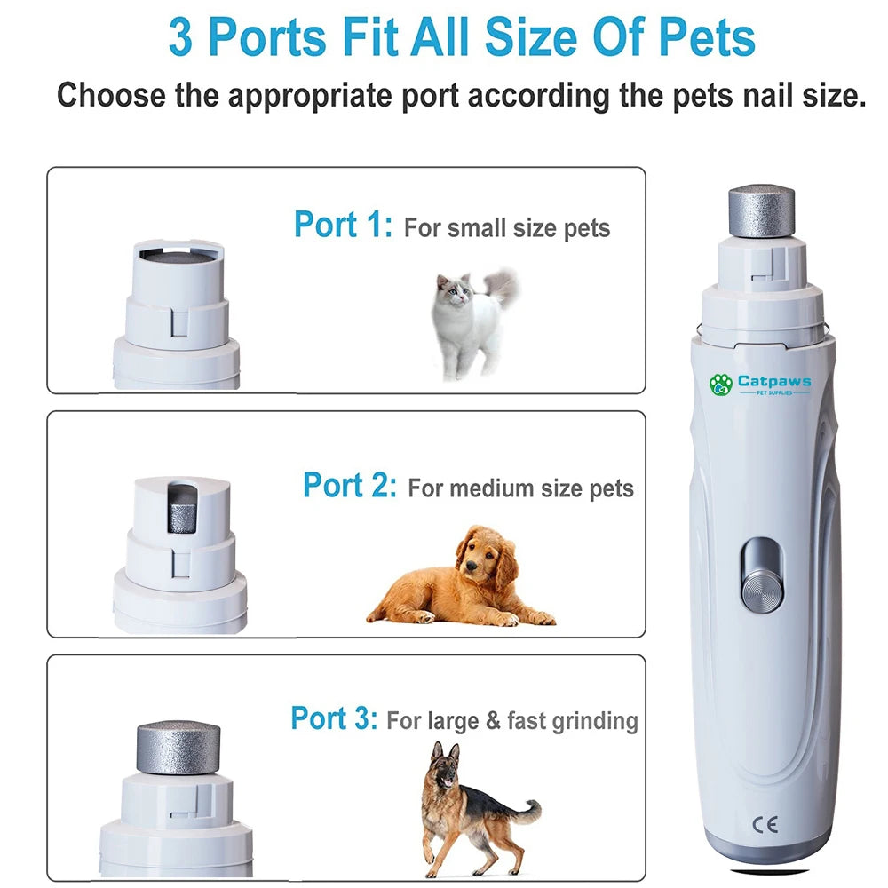 USB Rechargeable Electric Pet Nail Grinder – Quiet Dog & Cat Claw Trimmer