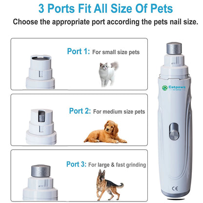 USB Rechargeable Electric Pet Nail Grinder – Quiet Dog & Cat Claw Trimmer