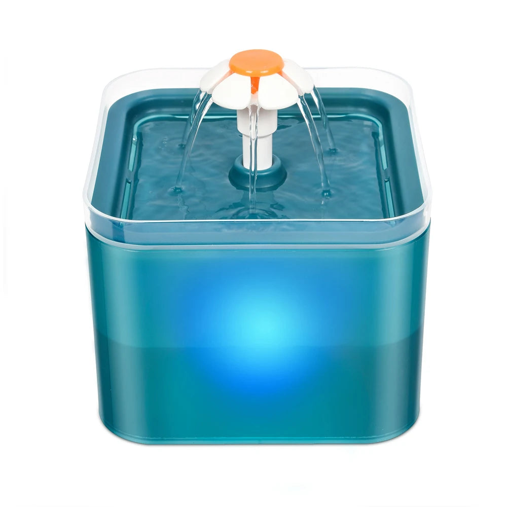 2L Automatic Pet Water Fountain – USB Recirculating Filter with LED Light for Cats & Dogs