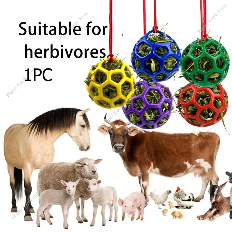 Horse Treat Ball Hay Feeder – Hanging Feeding Dispenser for Horses, Sheep & Tortoises, Stress Relief & Foraging Toy