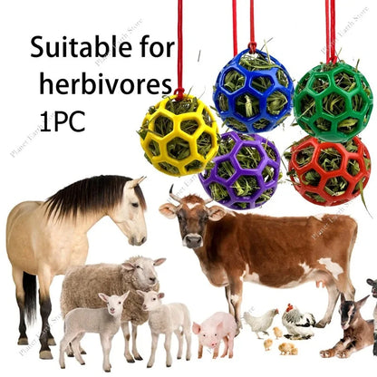 Horse Treat Ball Hay Feeder – Hanging Feeding Dispenser for Horses, Sheep & Tortoises, Stress Relief & Foraging Toy