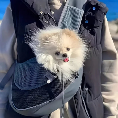 Dog & Cat Sling Carrier, Breathable Mesh Crossbody Backpack for Hiking & Travel