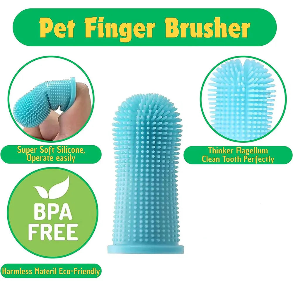 Soft Silicone Pet Finger Toothbrush – Teeth Cleaning Tool for Dogs & Cats