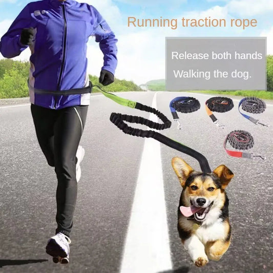 Hands-Free Dog Leash – Adjustable Waist Belt for Walking, Running & Jogging