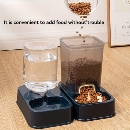 Automatic Pet Feeder & Water Dispenser Set – Smart Portion Control Bowl for Cats & Dogs (No Battery)